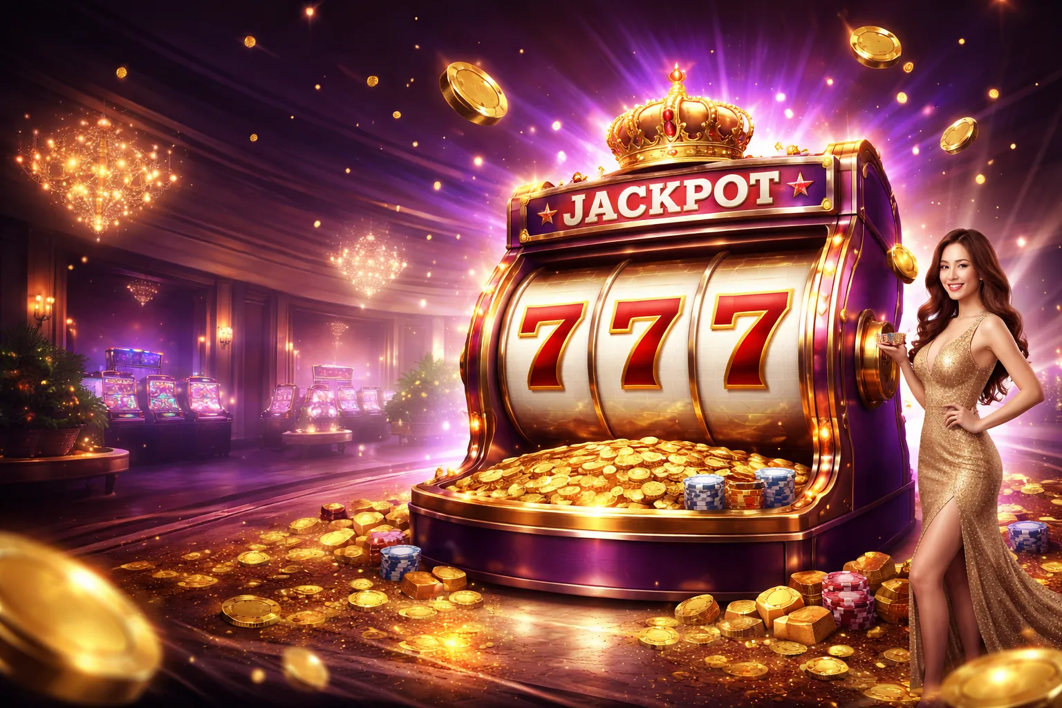 Hình ảnh chính về máy đánh bạc Thabet với jackpot lớn